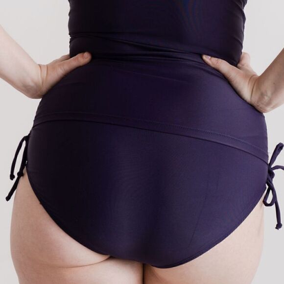 Purple High Waist Ruched Full Coverage Swimsuit Bottom - Picture 9 of 15